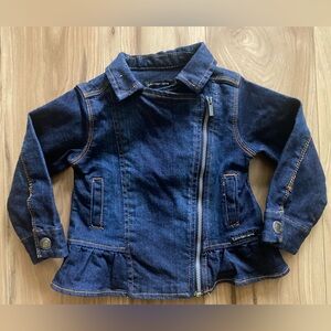 Calvin Klein Jeans Zip Up Denim Kids Jacket with Ruffle Size 18 Months
